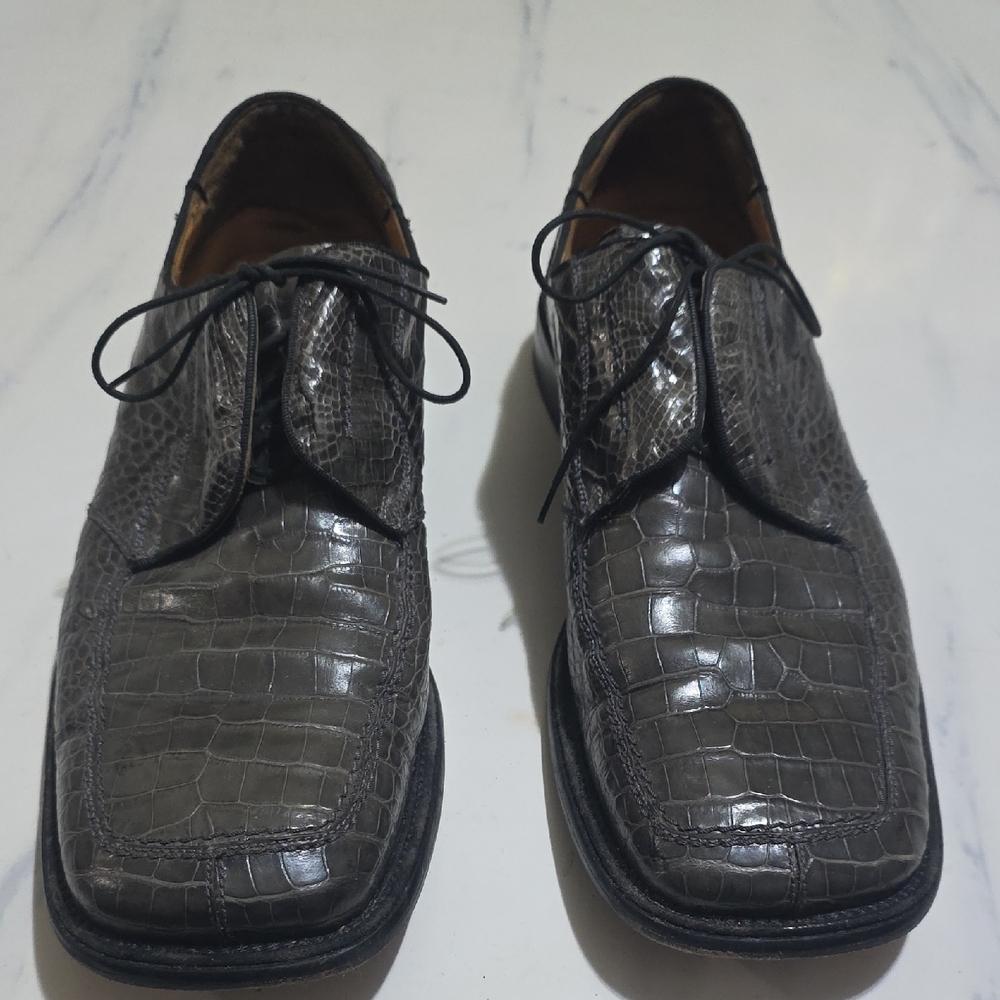 Men's Paolo De Marco Grey Alligator Shoes Size 14